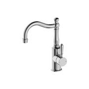 York Basin Mixer Hook Spout With Metal Lever Chrome gallery detail image