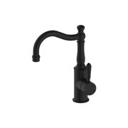 York Basin Mixer Hook Spout With Metal Lever Matte Black gallery detail image