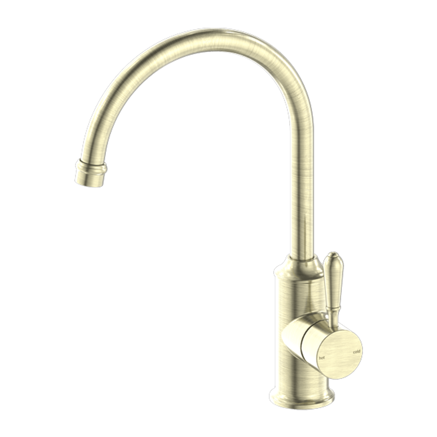 York Kitchen Mixer Gooseneck Spout With Metal Lever Aged Brass gallery detail image