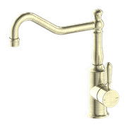 York Kitchen Mixer Hook Spout With Metal Lever Aged Brass gallery detail image