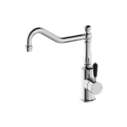 York Kitchen Mixer Hook Spout With Black Porcelain Lever Chrome gallery detail image