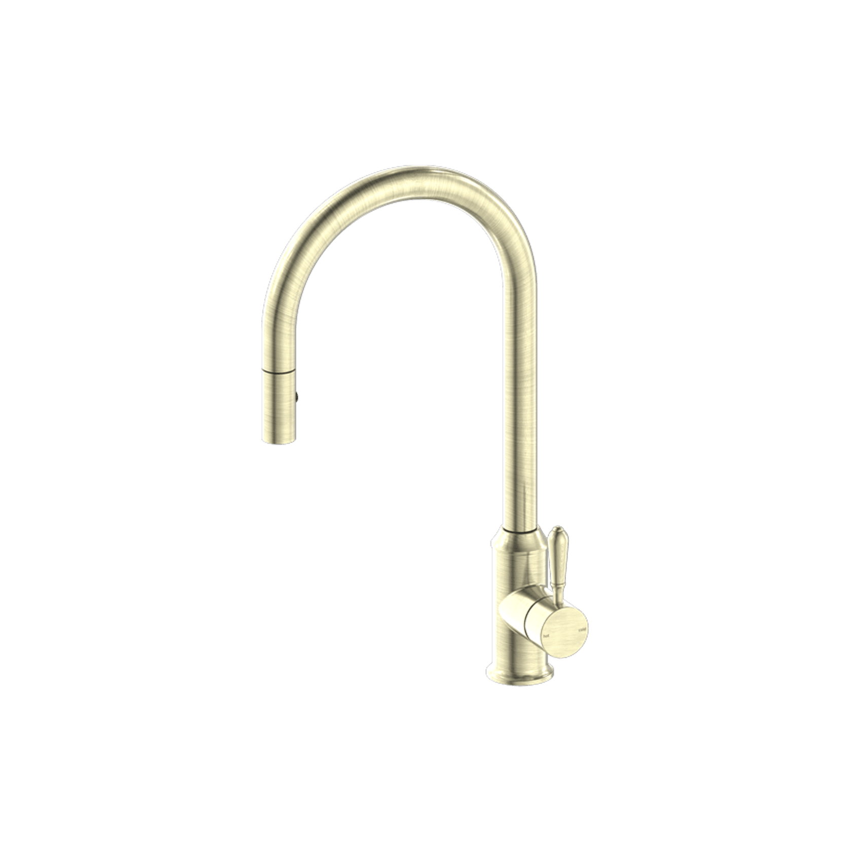 York Pull Out Sink Mixer With Vegie Spray Function With Metal Lever Aged Brass gallery detail image