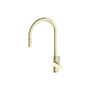 York Pull Out Sink Mixer With Vegie Spray Function With Metal Lever Aged Brass gallery detail image