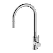 York Pull Out Sink Mixer With Vegie Spray Function With Metal Lever Chrome gallery detail image