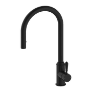 York Pull Out Sink Mixer With Vegie Spray Function With Metal Lever Matte Black gallery detail image