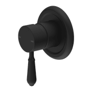 York Shower Mixer With Metal Lever Matte Black gallery detail image