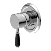 York Shower Mixer With Black Porcelain Lever Chrome gallery detail image