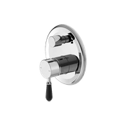 York Shower Mixer With Divertor With Black Porcelain Lever Chrome gallery detail image