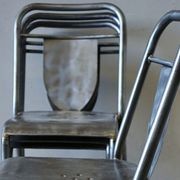 Set of 4 French Industrial Steel Chairs gallery detail image