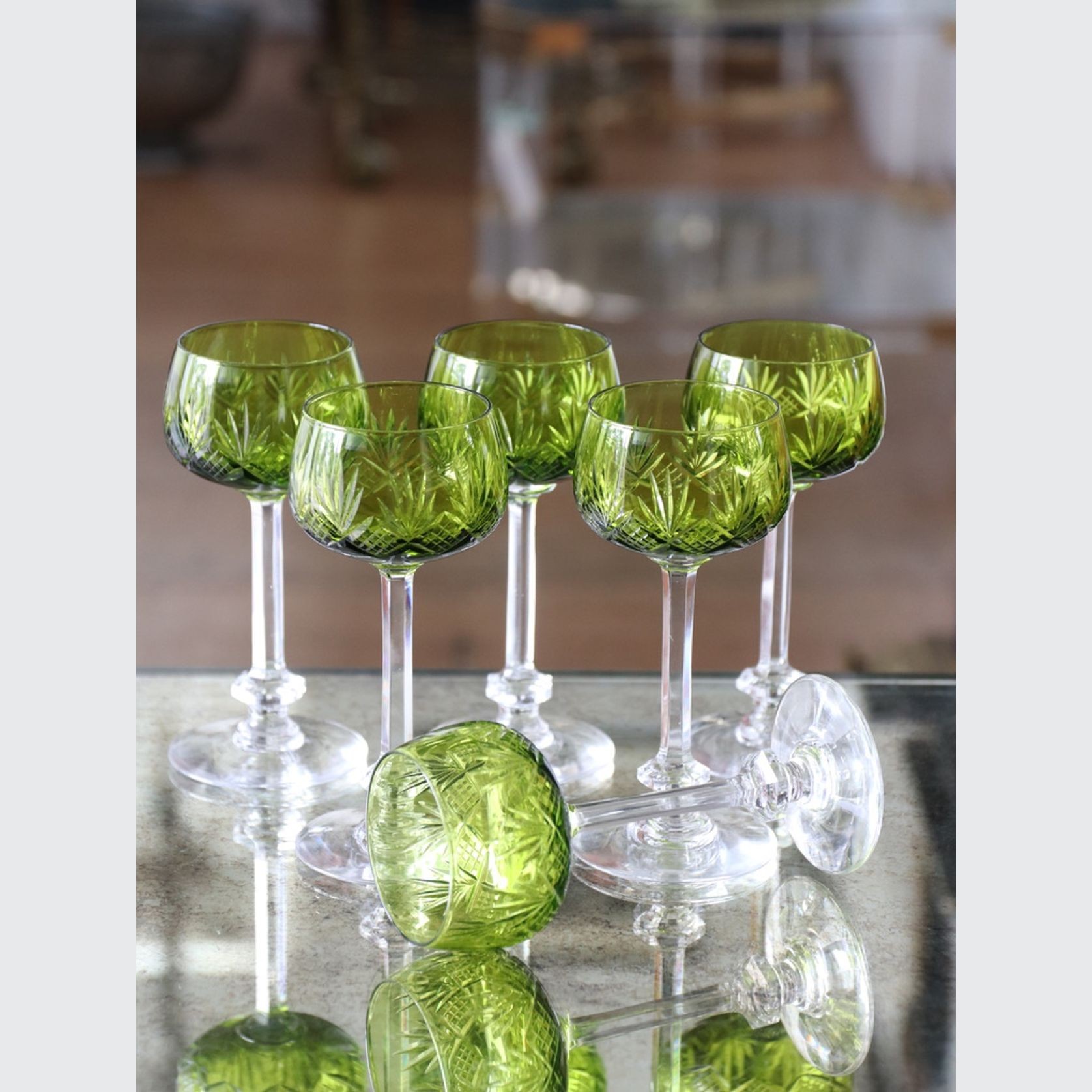 Set of Val St Lambert 'Anvers' Hock Wine Glasses gallery detail image