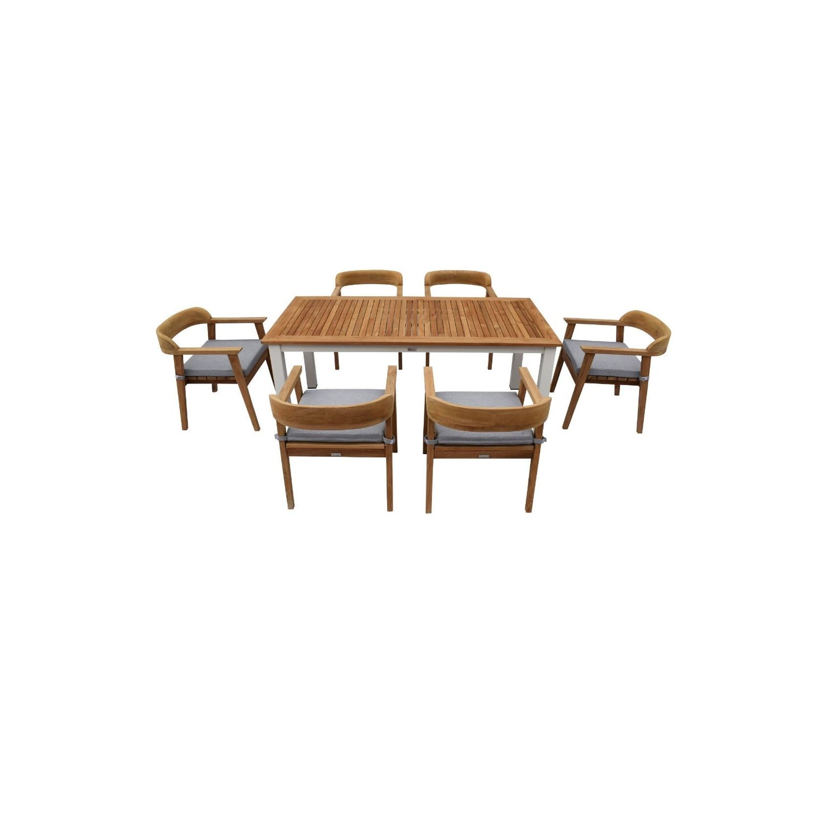 Rome 6 Seater Teak Wood Outdoor Dining Table Set gallery detail image