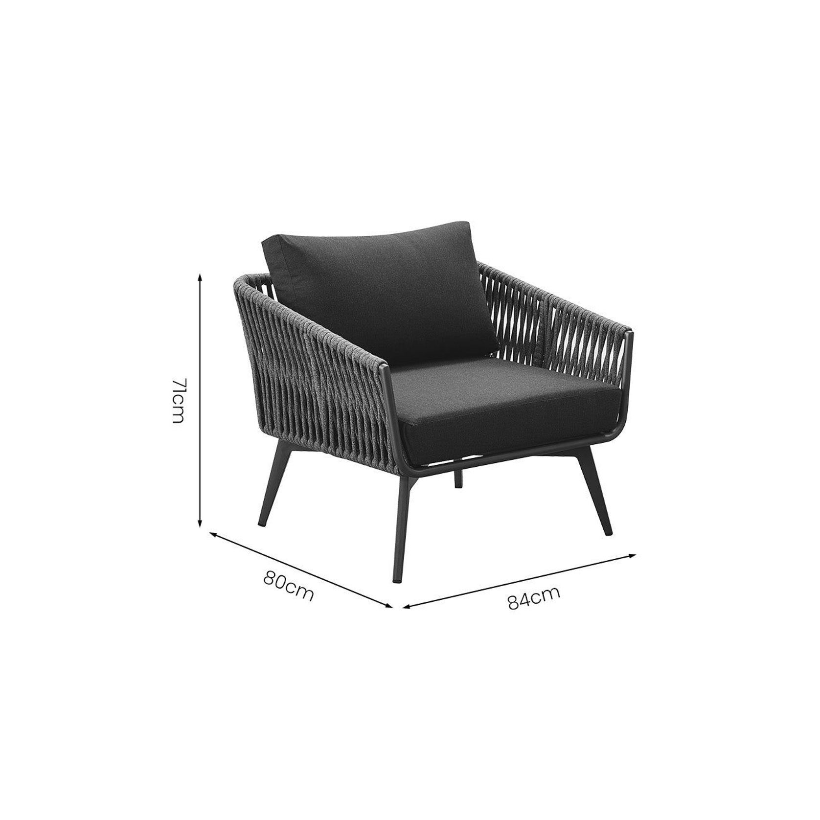 Kereru Aluminium and Rope Outdoor Armchair gallery detail image