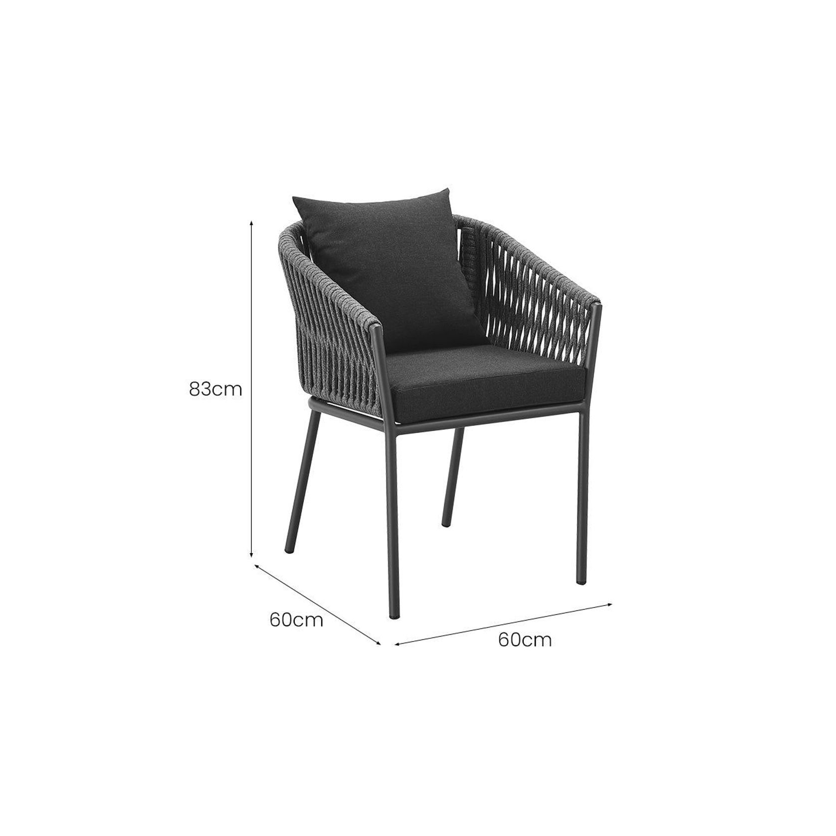 Kereru Aluminium and Rope Outdoor Dining Chair gallery detail image