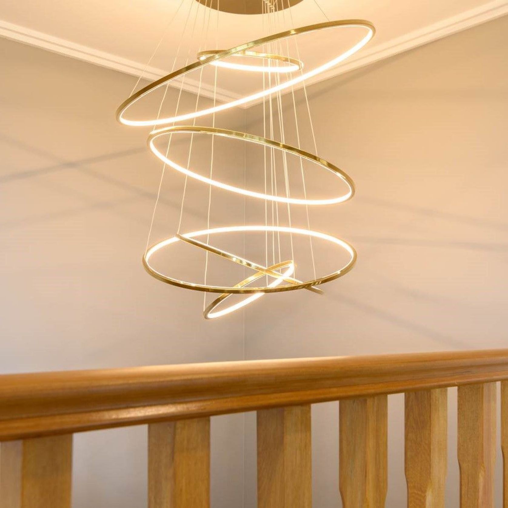 Halo Titanium Gold Suspension Light gallery detail image