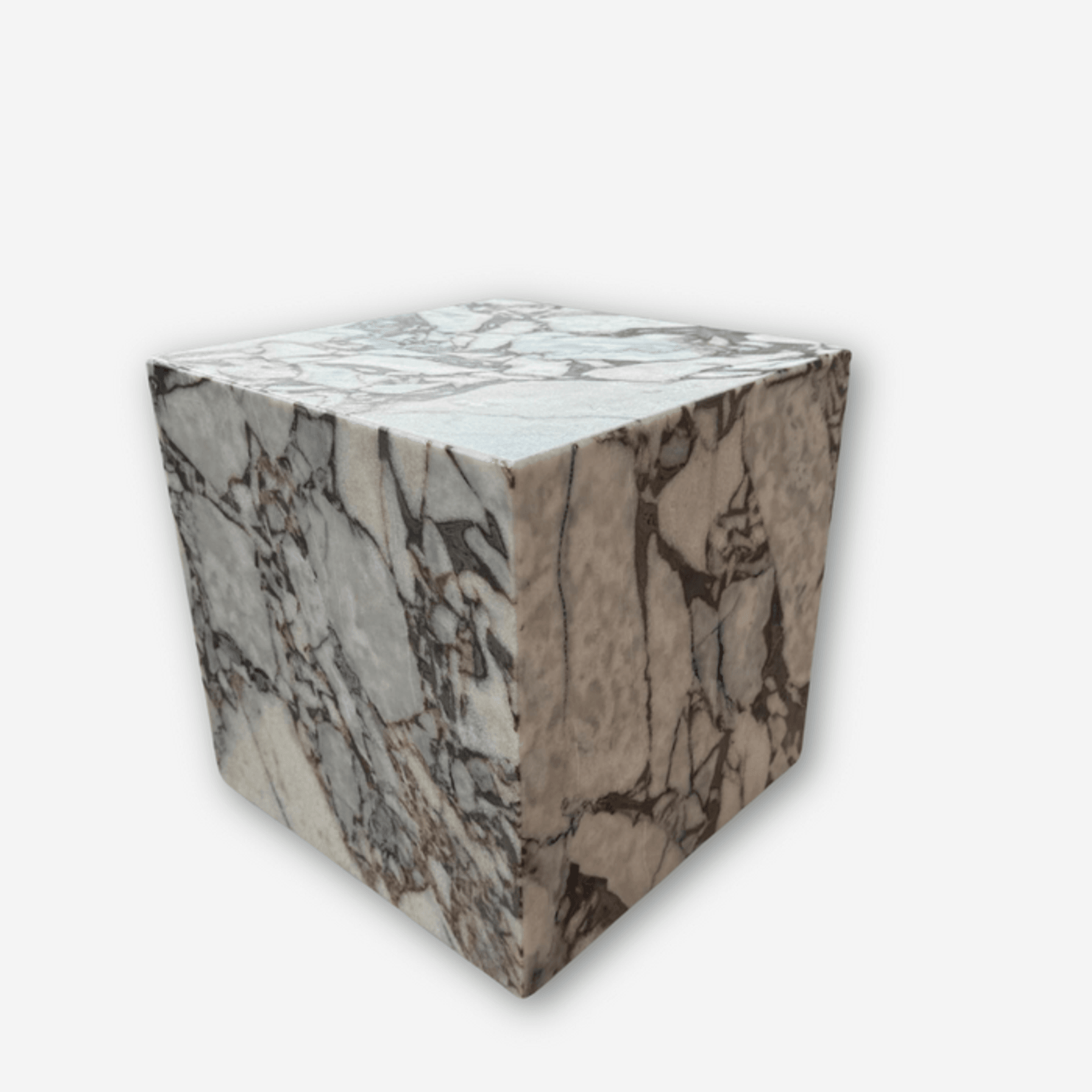 Cube Side Table - Milky Bleu Marble | Natural Stone Co. gallery detail image