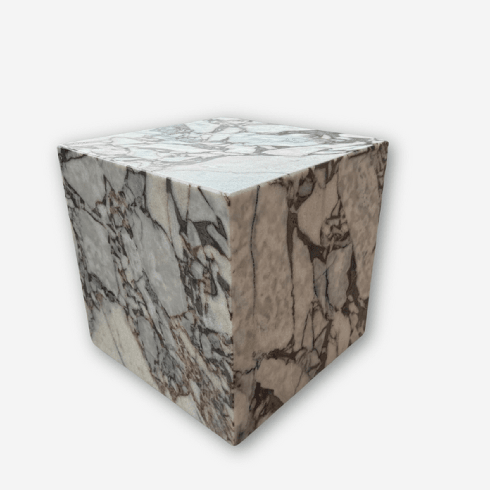 Cube Side Table - Milky Bleu Marble | Natural Stone Co. gallery detail image