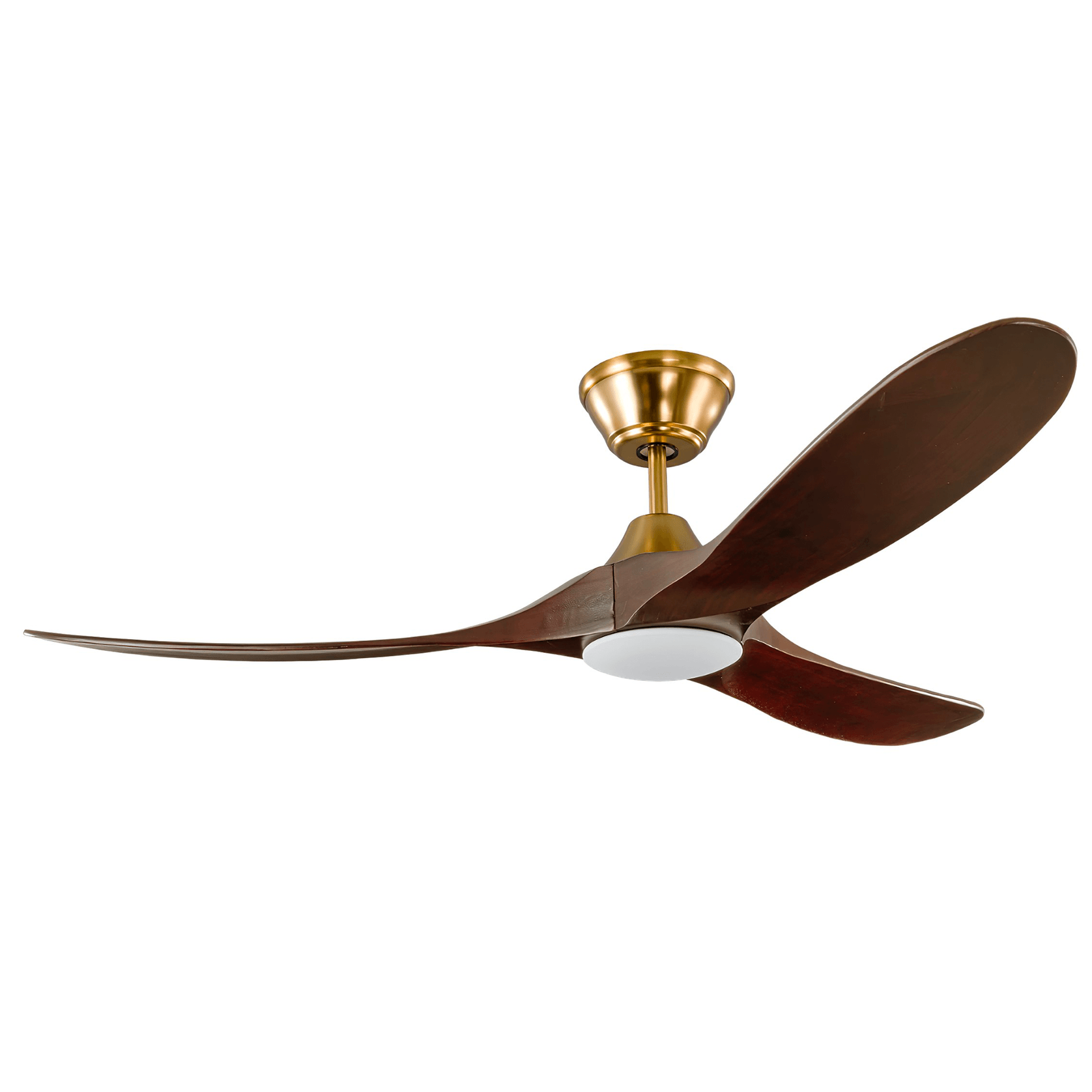 Milano Ceiling Fan Junior Burnished Brass LED Light gallery detail image