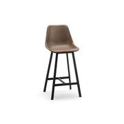 Hanns Mocha Brown Vegan Leather 67cm High Back Barstool | Set of 2 gallery detail image