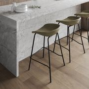 Brandon Vegan Leather Barstool | Set of 2 | Vintage Green gallery detail image