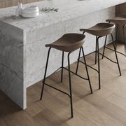 Brandon Vegan Leather Barstool | Set of 2 | Mocha Brown gallery detail image