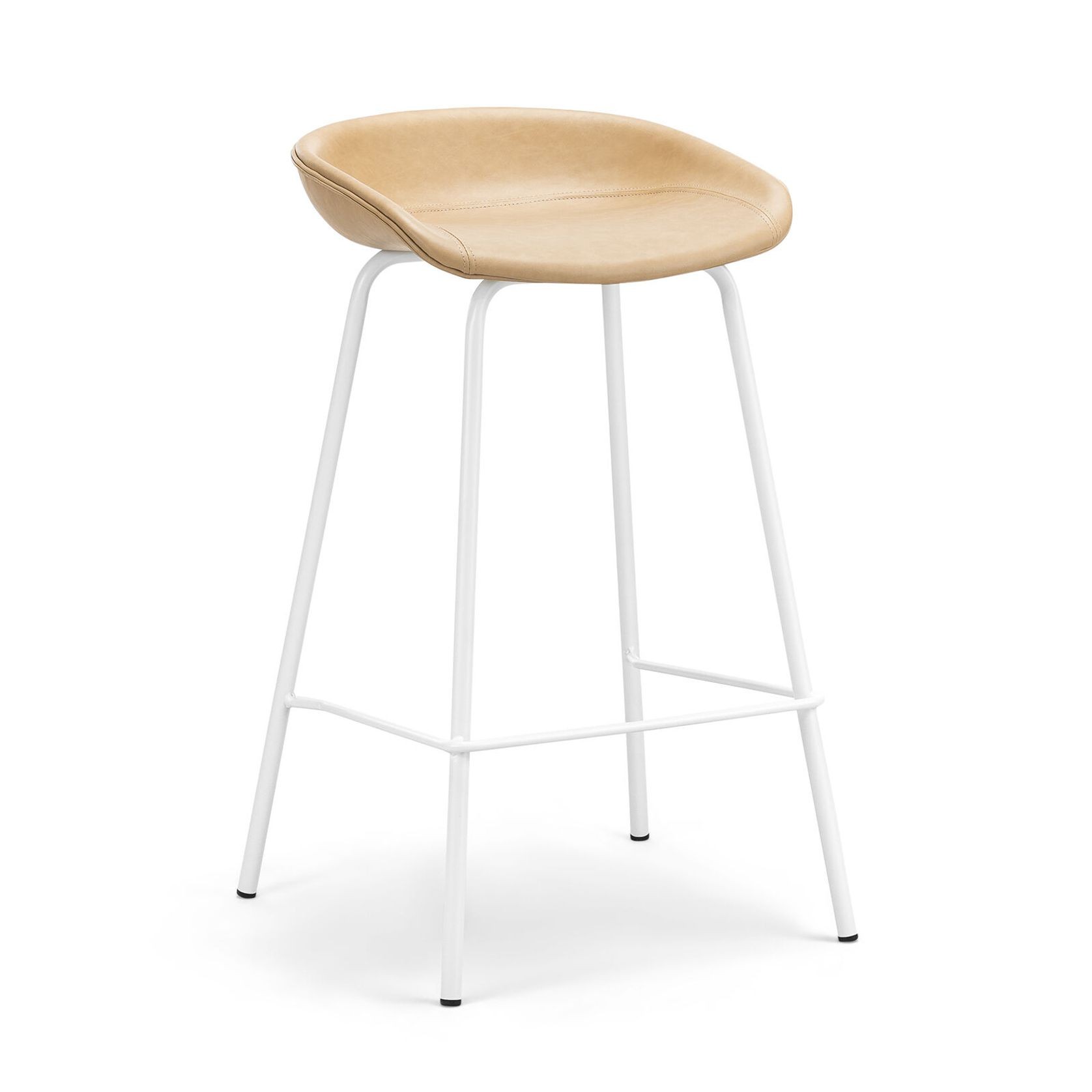 Brandon Vegan Leather Barstool | Set of 2 | Beige Latte gallery detail image