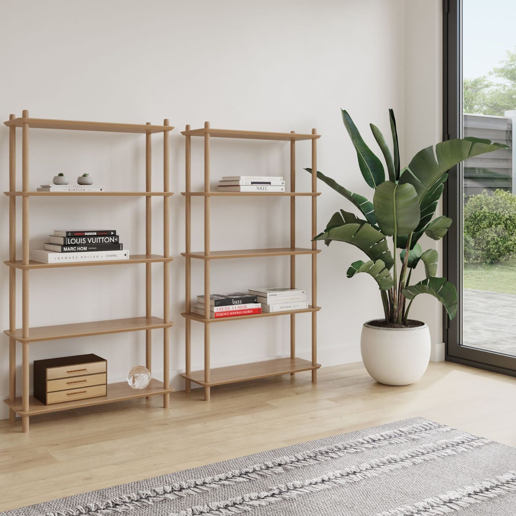 Rakk Tall Bookshelf | Natural Oak gallery detail image