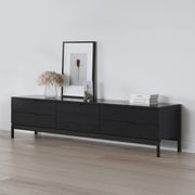 Macy Oak Entertainment Unit | Black gallery detail image