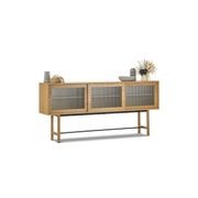 Arae Fluted Glass Sideboard | Natural Oak gallery detail image