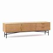 Kina Ripple Slatted TV Entertainment Unit | 180cm | Natural Oak gallery detail image