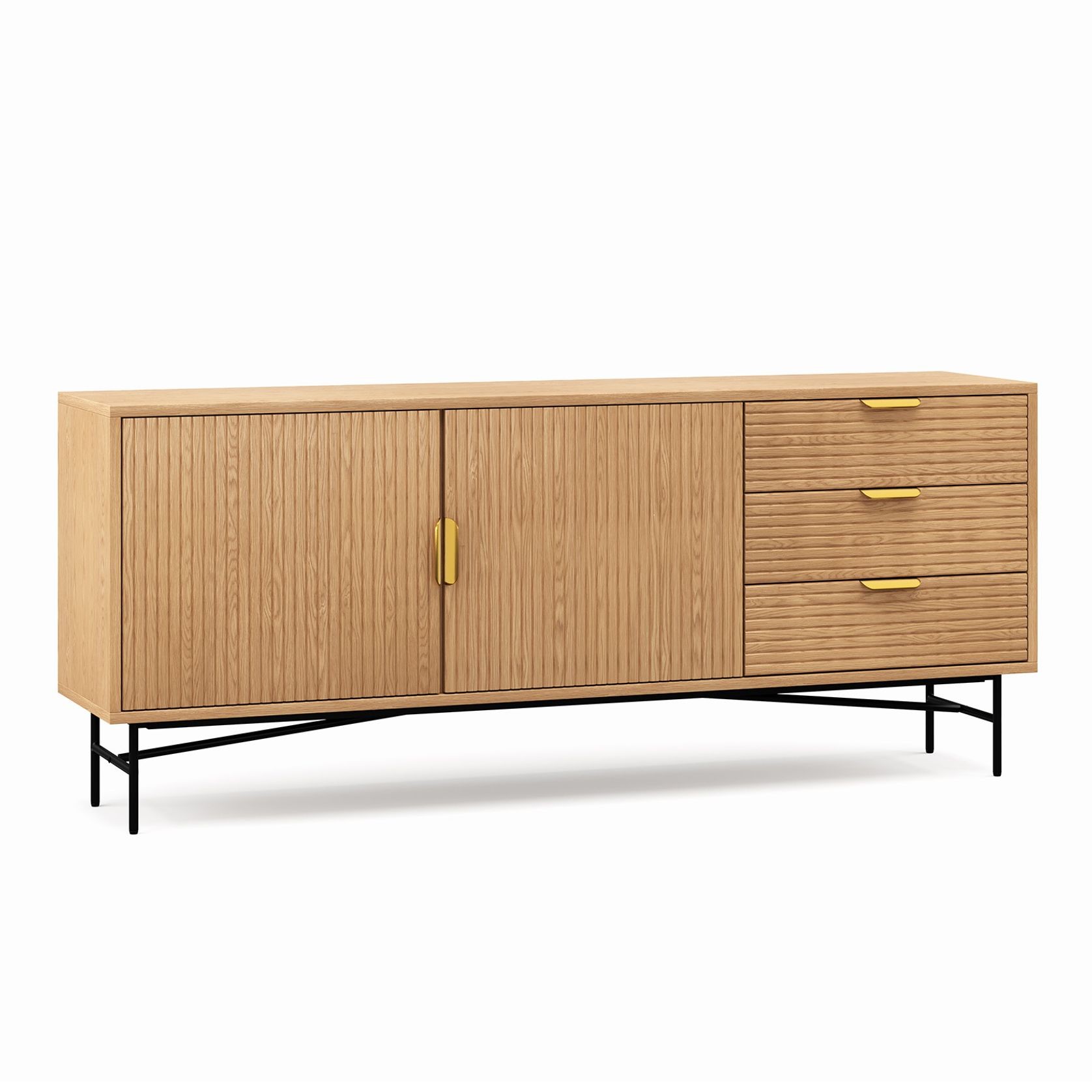 Kina Ripple Slatted Sideboard | 180cm | Natural Oak gallery detail image