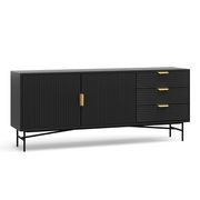 Kina Ripple Slatted Sideboard | 180cm | Black Oak gallery detail image