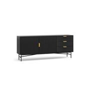 Kina Ripple Slatted Sideboard | 180cm | Black Oak gallery detail image