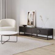 Braxton Ripple Slatted TV Entertainment Unit | 180cm | Black Oak gallery detail image