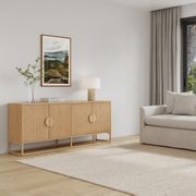 Braxton Ripple Slatted Sideboard | 180cm | Natural Oak gallery detail image