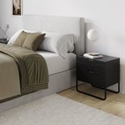 Dante 2 Drawer Bedside Table | Black Oak gallery detail image