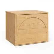 Aurora 2 Drawer Arch Bedside Table | Natural Oak gallery detail image