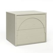 Aurora 2 Drawer Arch Bedside Table | Putty Oak gallery detail image