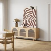 Cove 3 Door Fluted Glass Arch Sideboard Buffet | Natural Oak gallery detail image