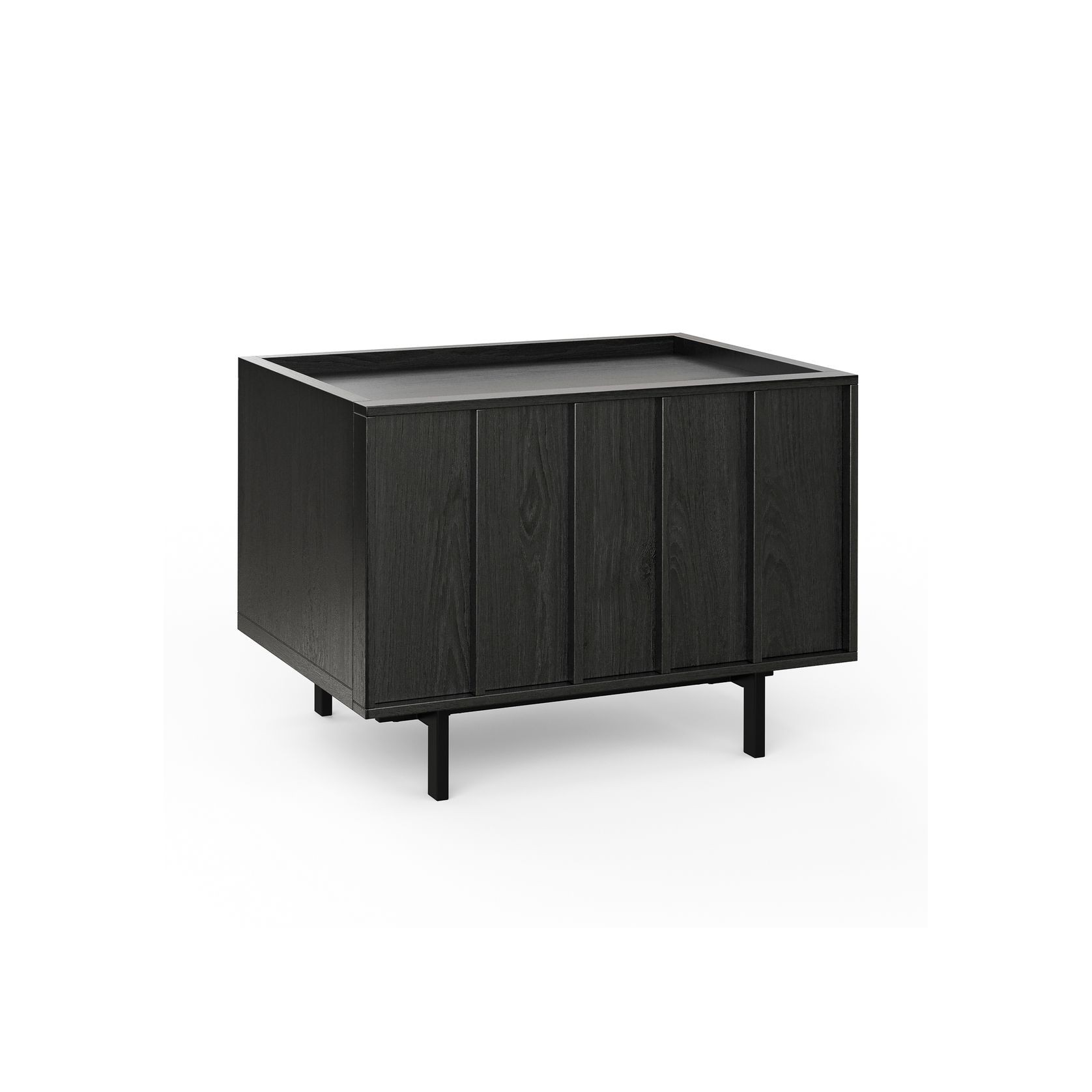 Linea 1 Drawer Bedside Table | Black Oak gallery detail image