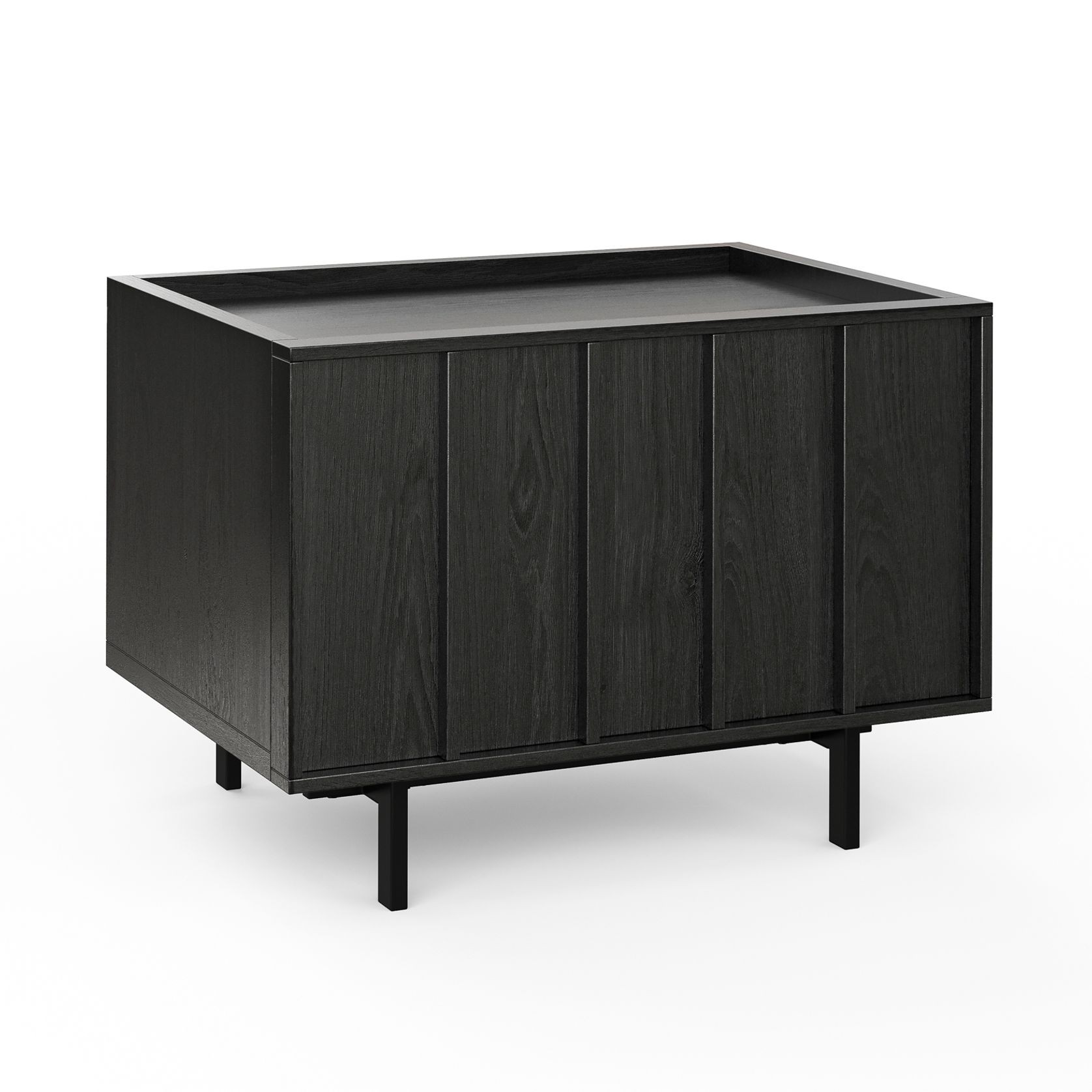 Linea 1 Drawer Bedside Table | Black Oak gallery detail image