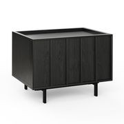 Linea 1 Drawer Bedside Table | Black Oak gallery detail image
