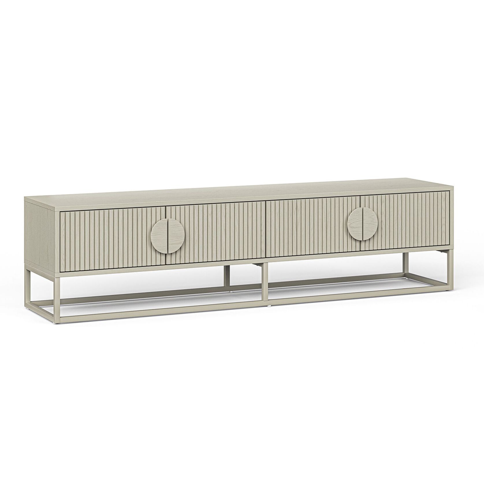 Braxton Ripple Slatted TV Entertainment Unit | 180cm | Putty gallery detail image