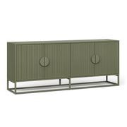 Braxton Ripple Slatted Sideboard | 180cm | Olive Green gallery detail image
