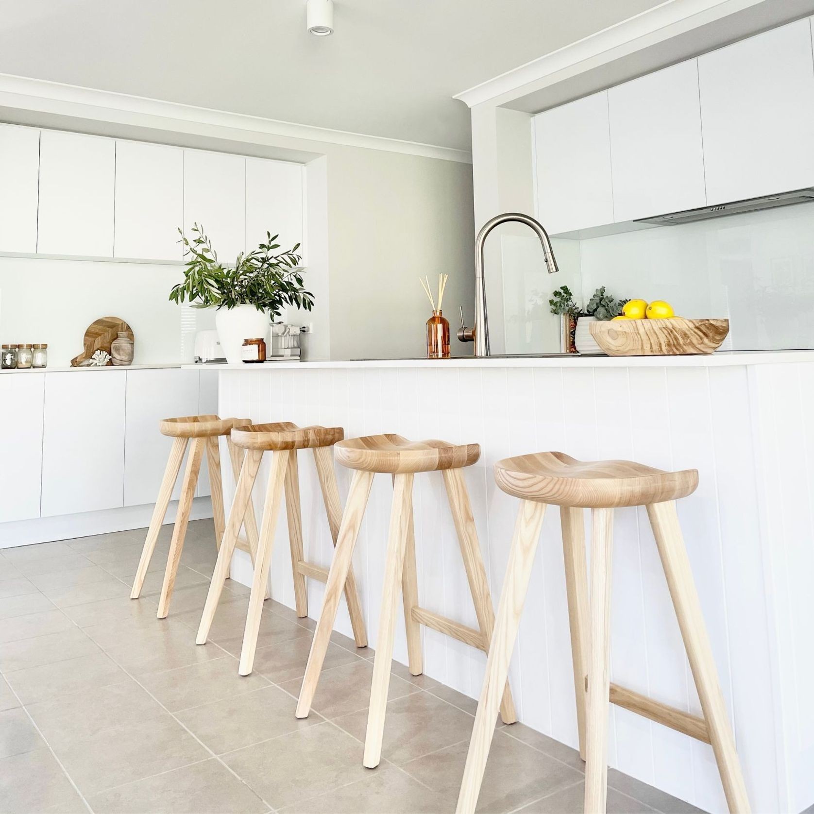 Moku Solid Ashwood Oak Tractor Seat Barstool | Set of 2 | Natural gallery detail image