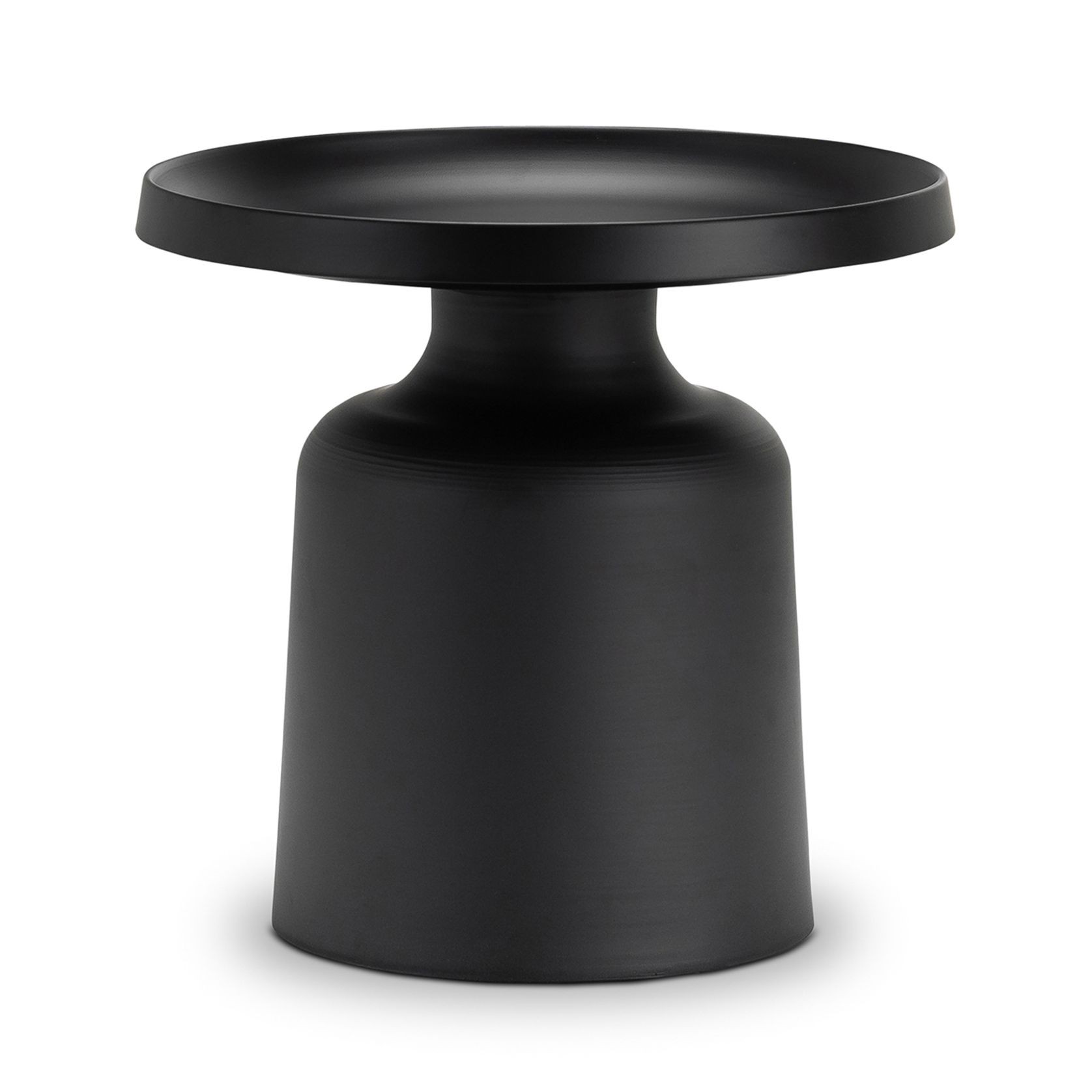 Palemo Round Pedestal Tray Side Table | Matte Black gallery detail image
