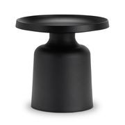 Palemo Round Pedestal Tray Side Table | Matte Black gallery detail image