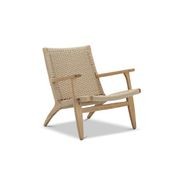 Miles Solid Ashwood Easy Lounge Chair | Natural gallery detail image