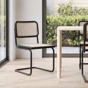 Blaire Rattan Cantilever Dining Chair | Set of 2 | Natural & Black gallery detail image