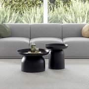 Sirkel Round Pedestal Coffee Table | Matte Black gallery detail image