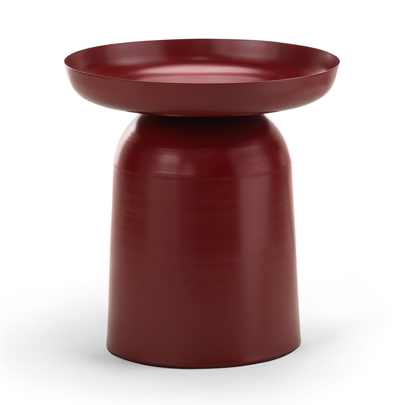 Sirkel Round Pedestal Side Table | Merlot Red gallery detail image